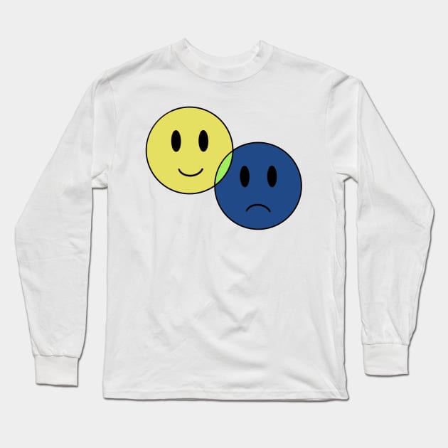 Yellow and Blue - Smile and Frown Long Sleeve T-Shirt by bradenjay99